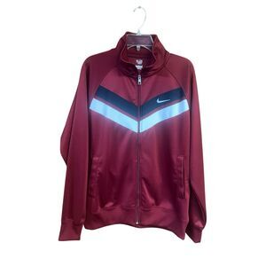 Nike Athletic Dept. men's medium full-zip track jacket red, white,  black Sz L N